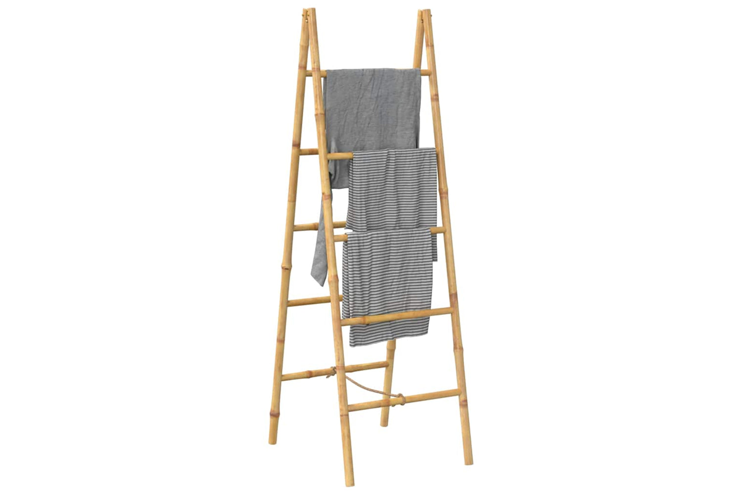 vidaXL 243714 Double Towel Ladder With 5 Rungs Bamboo 50x160cm-3