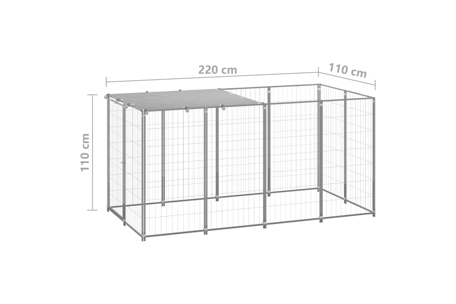 Vidaxl 3082202 Dog Kennel Silver 2.42 M2 Steel-6