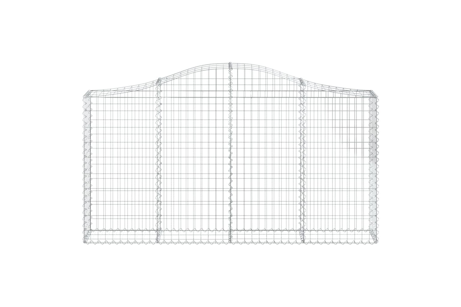 vidaXL 3145431 Arched Gabion Baskets 3 Pcs 200x30x100/120cm Galvanised Iron-3