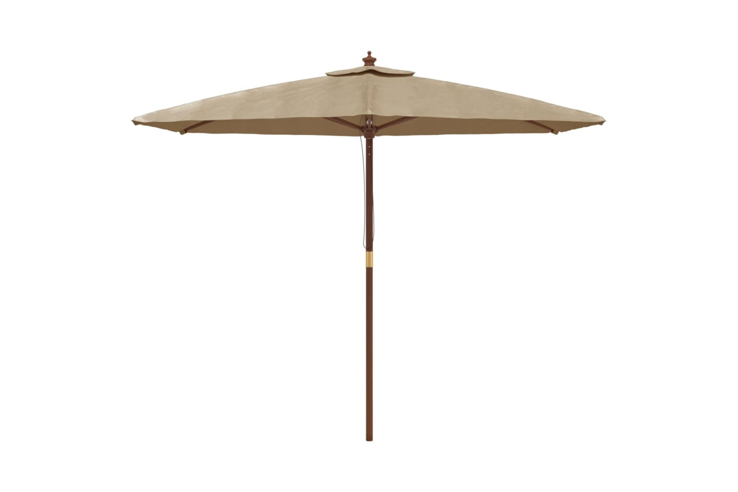 vidaXL 363170 Garden Parasol With Wooden Pole Taupe 299x240cm-2
