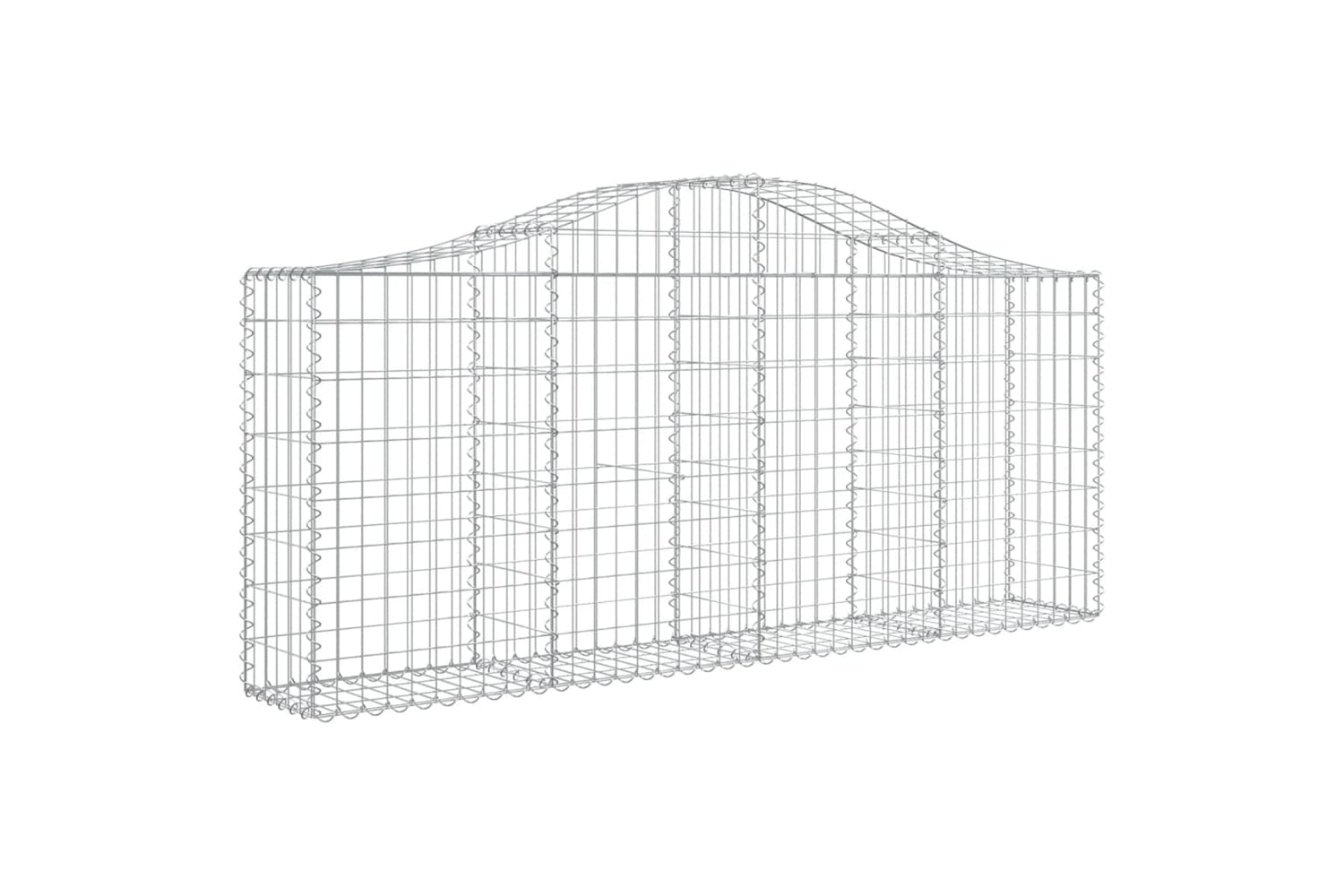 vidaXL 3145424 Arched Gabion Baskets 20 Pcs 200x30x80/100cm Galvanised Iron-2