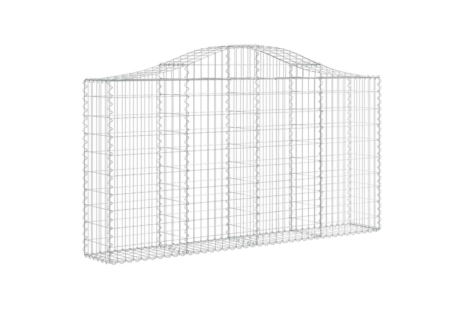 vidaXL 3145444 Arched Gabion Baskets 18 Pcs 200x30x100/120cm Galvanised Iron-2