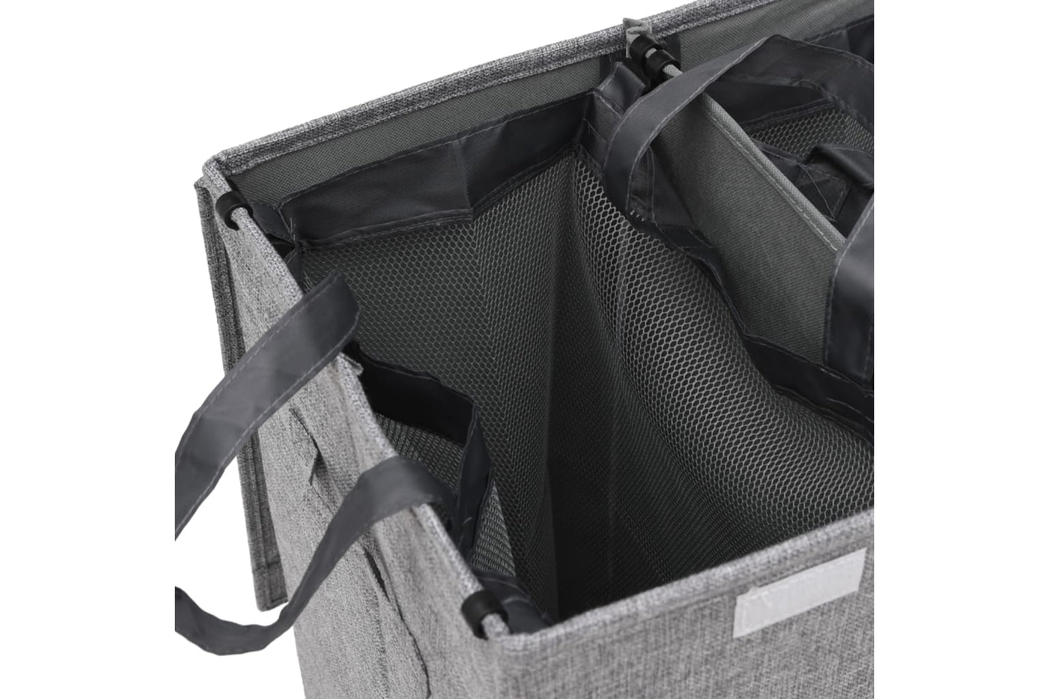 vidaXL 351041 Foldable Laundry Hamper Grey 64.5x34.5x59cm Faux Linen Fabric-7