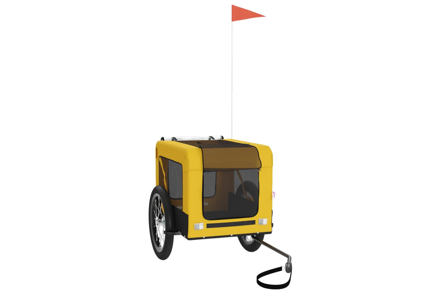 Vidaxl 93924 Pet Bike Trailer Yellow And Black Oxford Fabric&iron-2