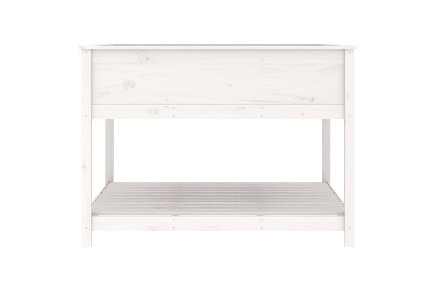 vidaXL 823802 Planter With Shelf White 111.5x111.5x81cm Solid Wood Pine-5