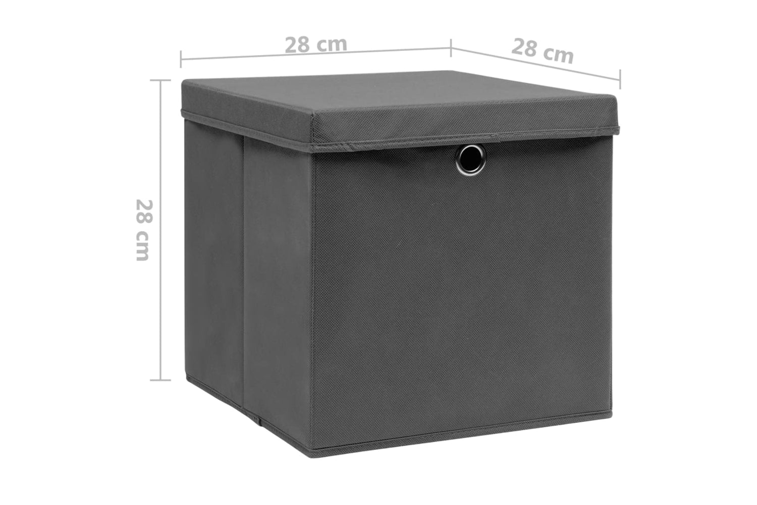 vidaXL 325192 Storage Boxes With Covers 4 Pcs 28x28x28cm Grey-6