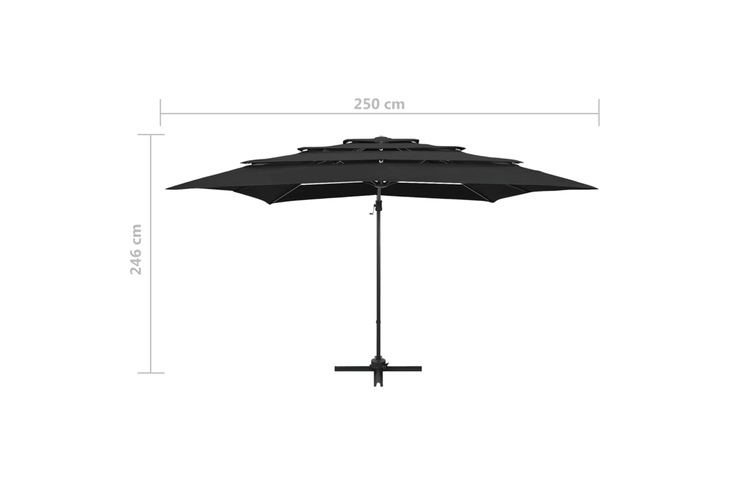 vidaXL 313826 4-tier Parasol With Aluminium Pole Black 250x250cm-9