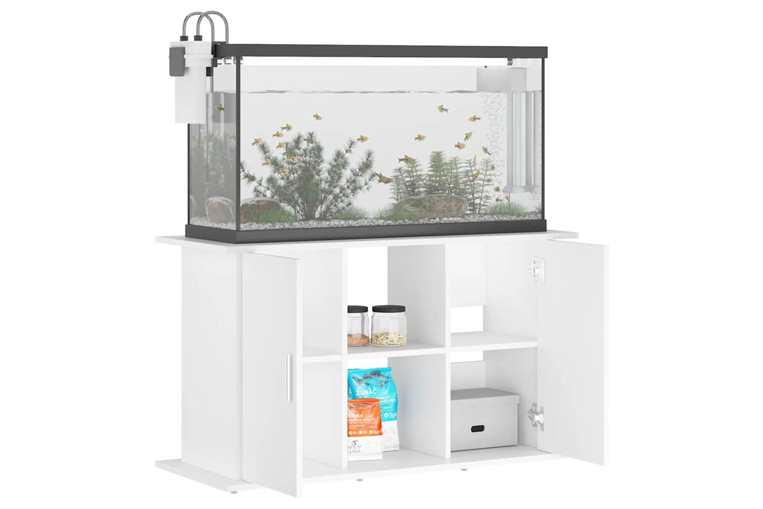 vidaXL 833607 Aquarium Stand White 101x41x58cm Engineered Wood-3