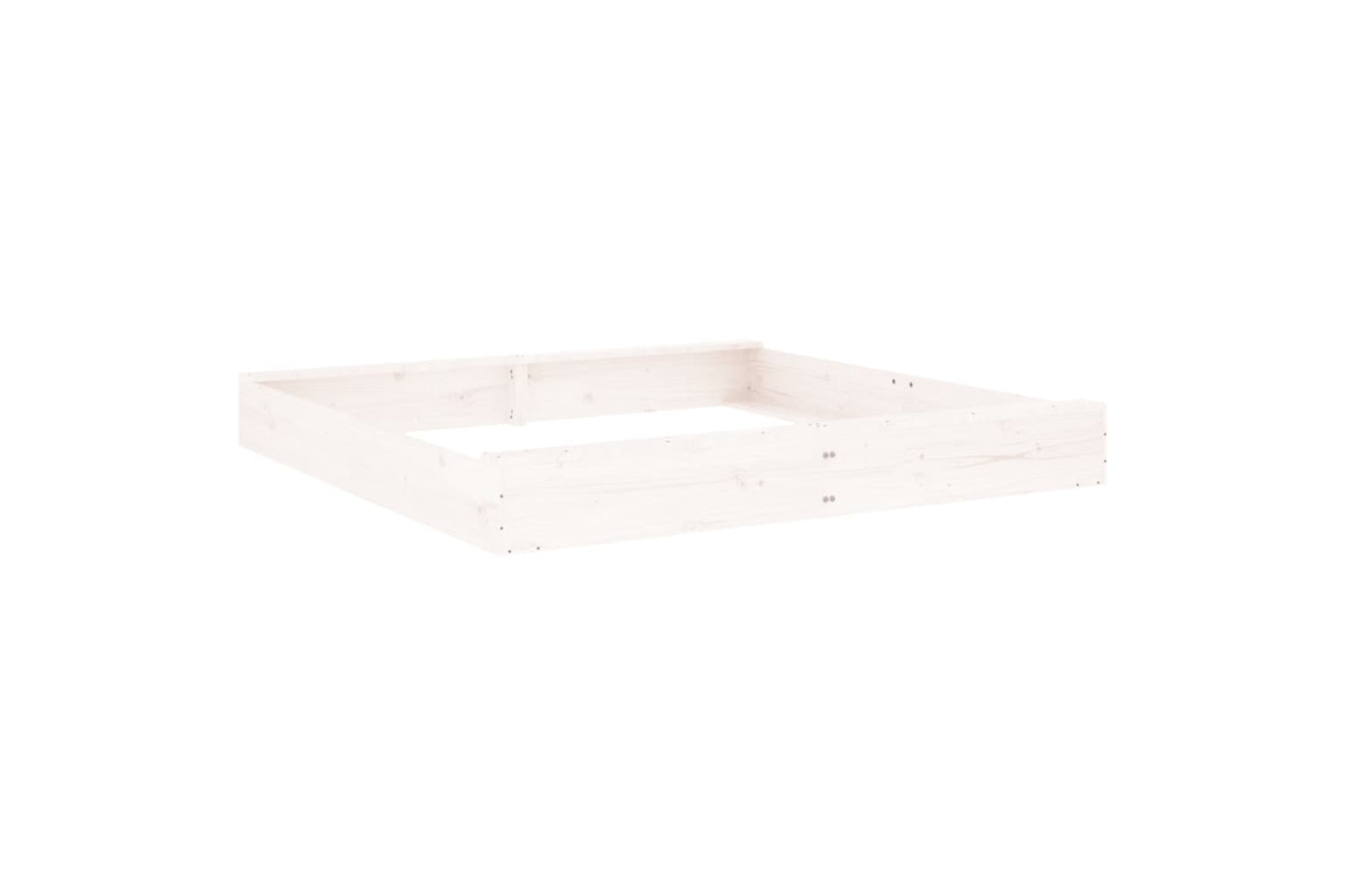 vidaXL 825038 Sandbox With Seats White Square Solid Wood Pine-5