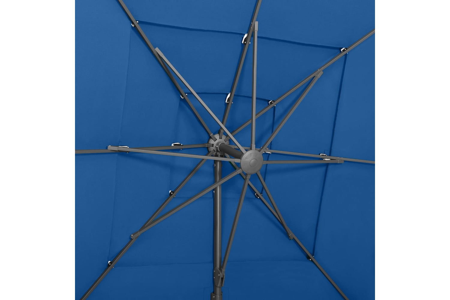 vidaXL 313827 4-tier Parasol With Aluminium Pole Azure Blue 250x250cm-7