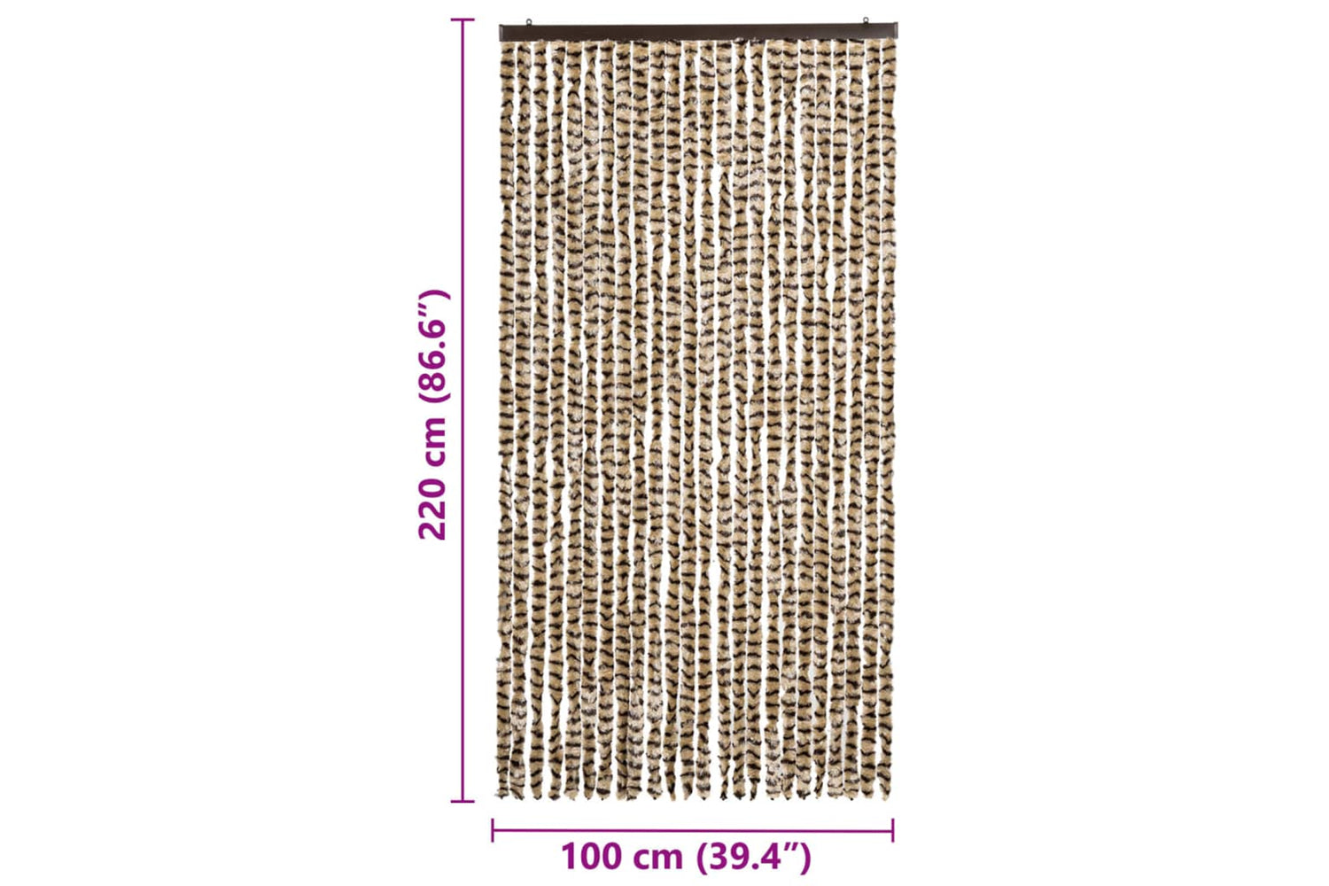 vidaXL Insect Curtain Beige And Brown 100x220cm Chenille-6