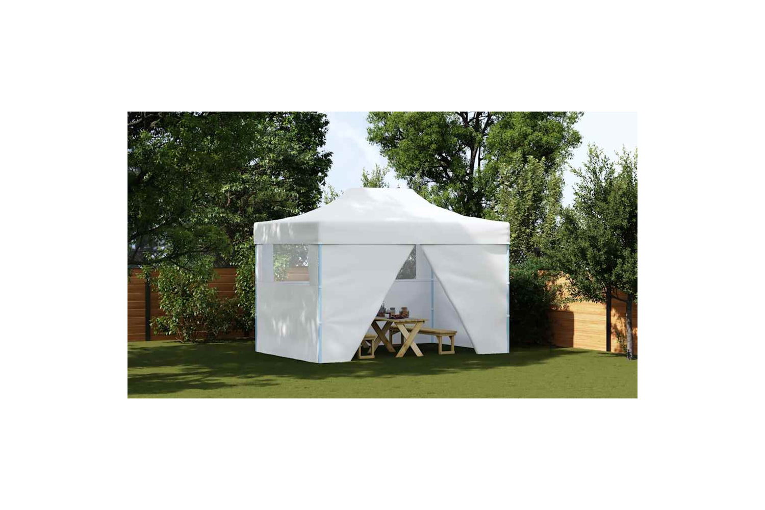 Vidaxl Professional Folding Party Tent With 4 Sidewalls 3x4 M Steel White-3