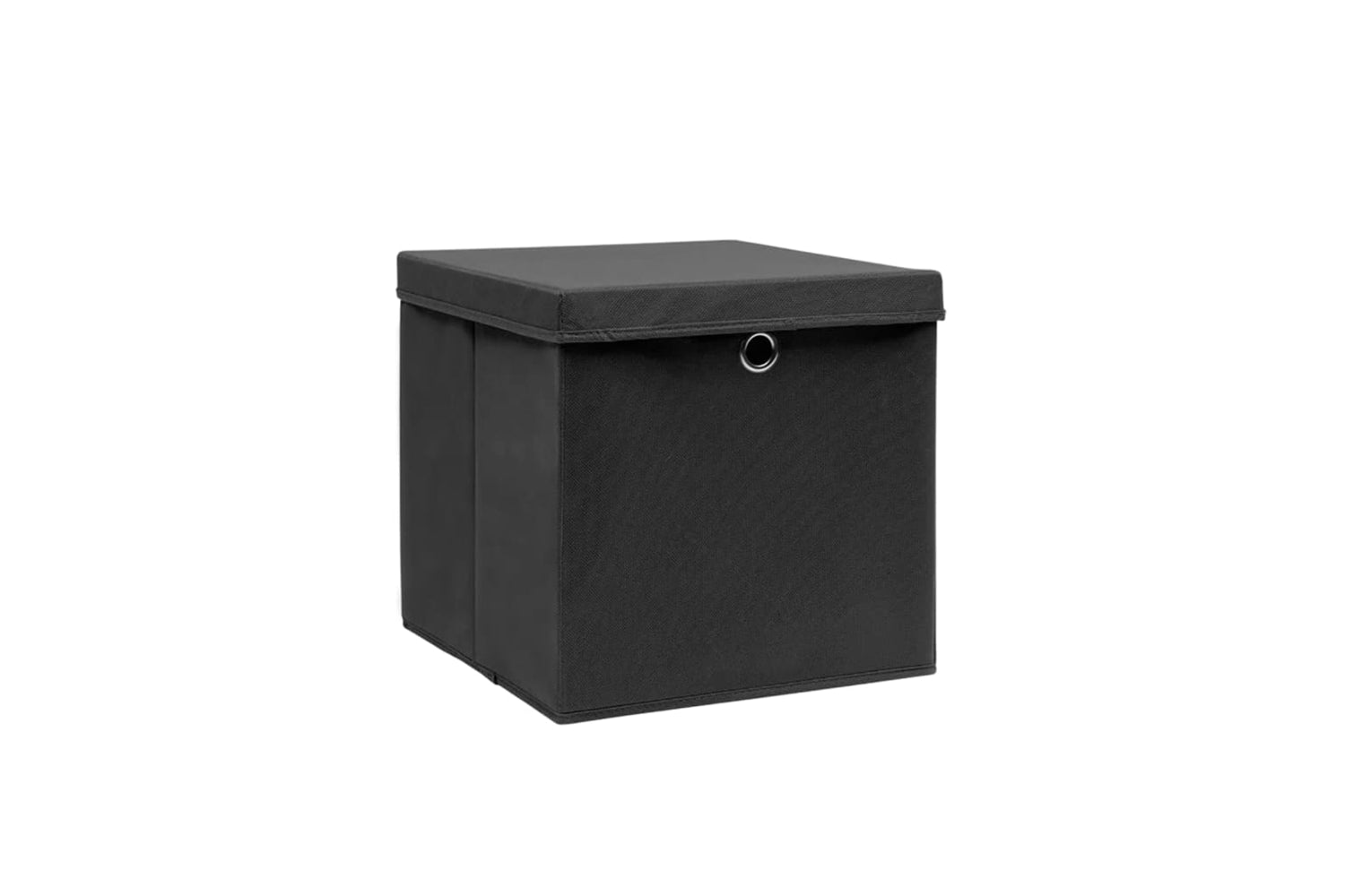 vidaXL 325188 Storage Boxes With Covers 4 Pcs 28x28x28cm Black-2