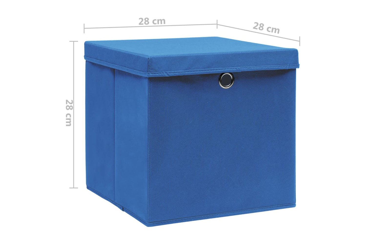 vidaXL 325196 Storage Boxes With Covers 4 Pcs 28x28x28cm Blue-6