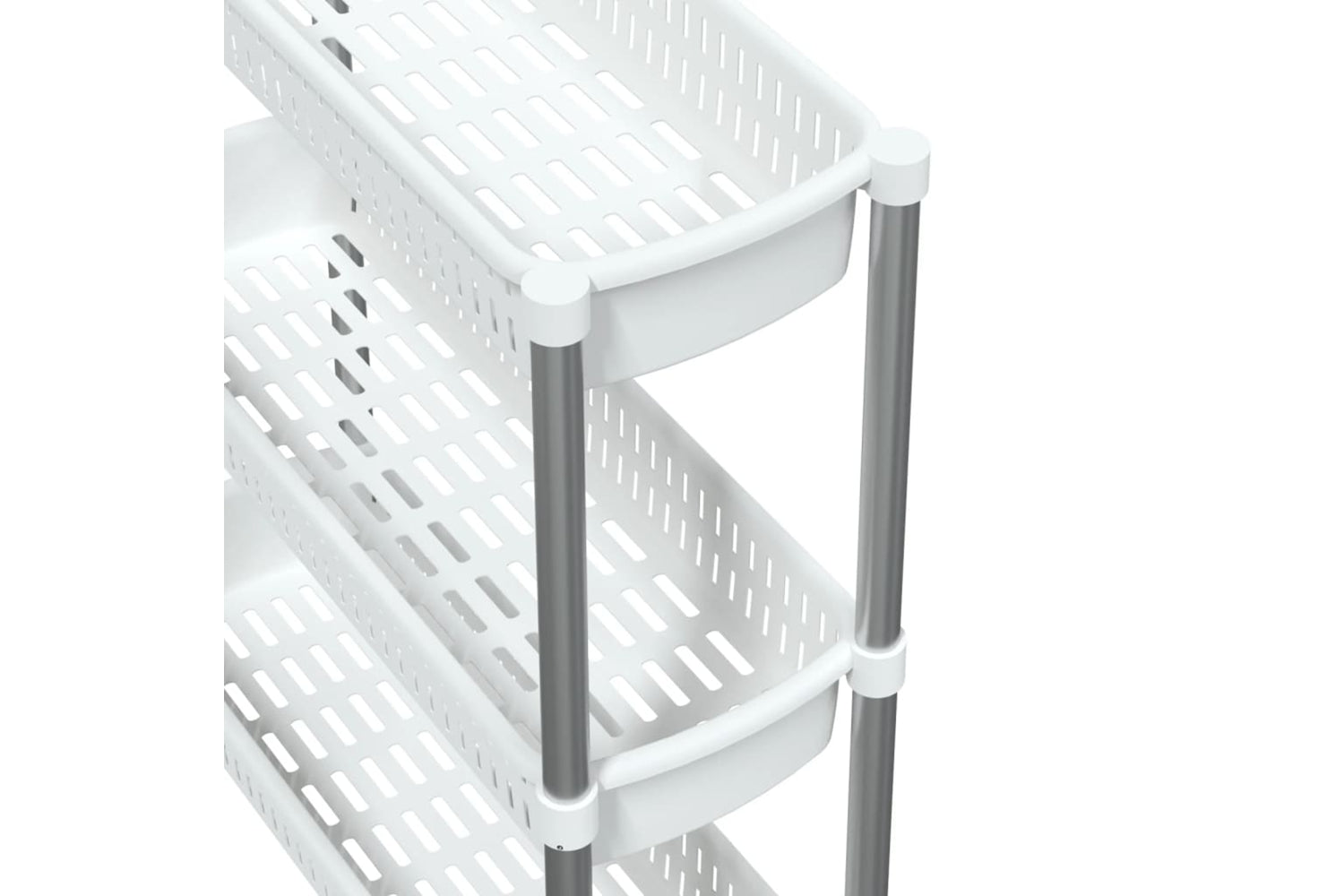 Vidaxl 344380 3-tier Storage Trolley Silver And White Aluminium-4