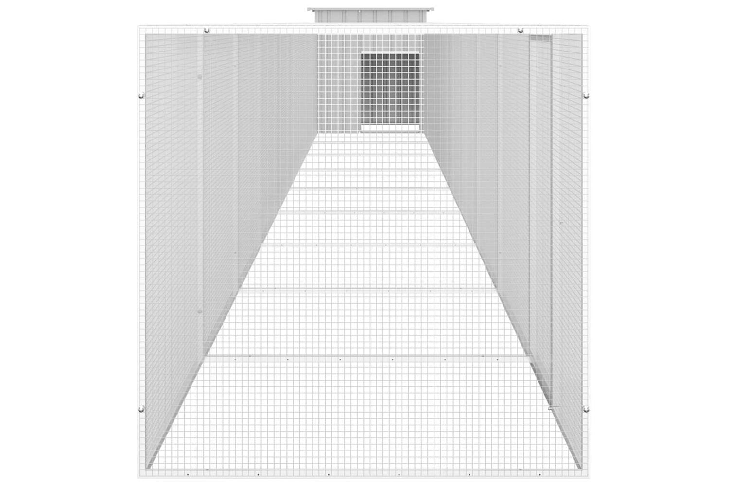 vidaXL 3106467 Chicken Cage Grey 1000x91x100cm Galvanised Steel-4