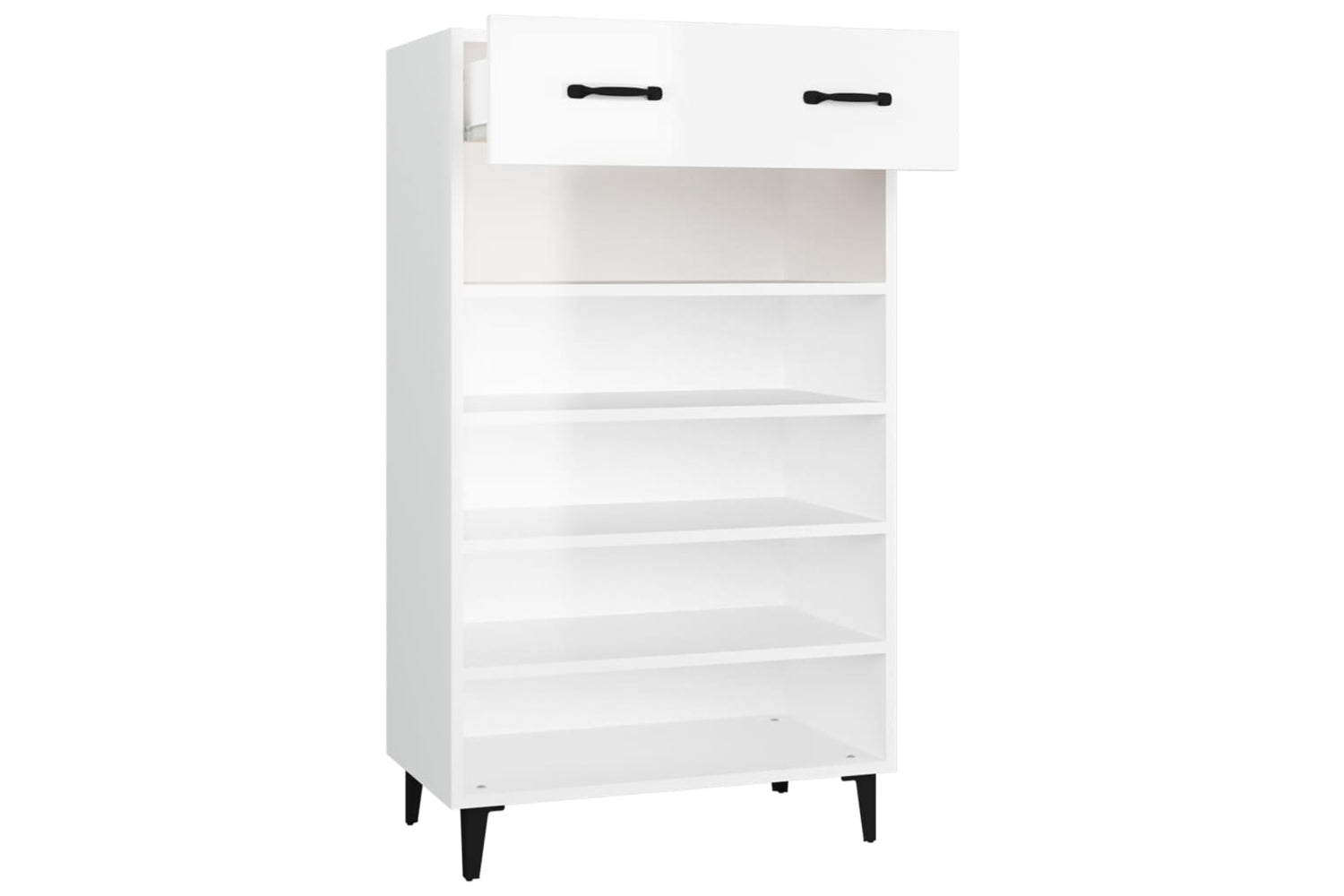 vidaXL 812795 Shoe Cabinet High Gloss White 60x35x105cm Engineered Wood-6