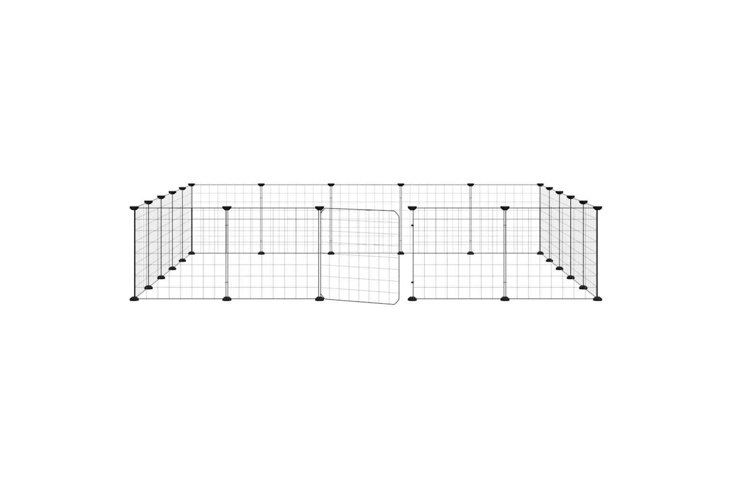 vidaXL 3114019 20-panel Pet Cage With Door Black 35x35cm Steel-3