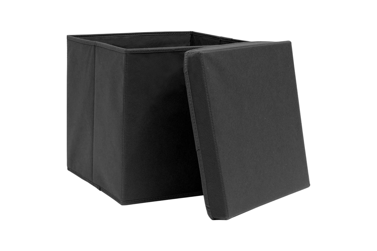 vidaXL 325188 Storage Boxes With Covers 4 Pcs 28x28x28cm Black-4