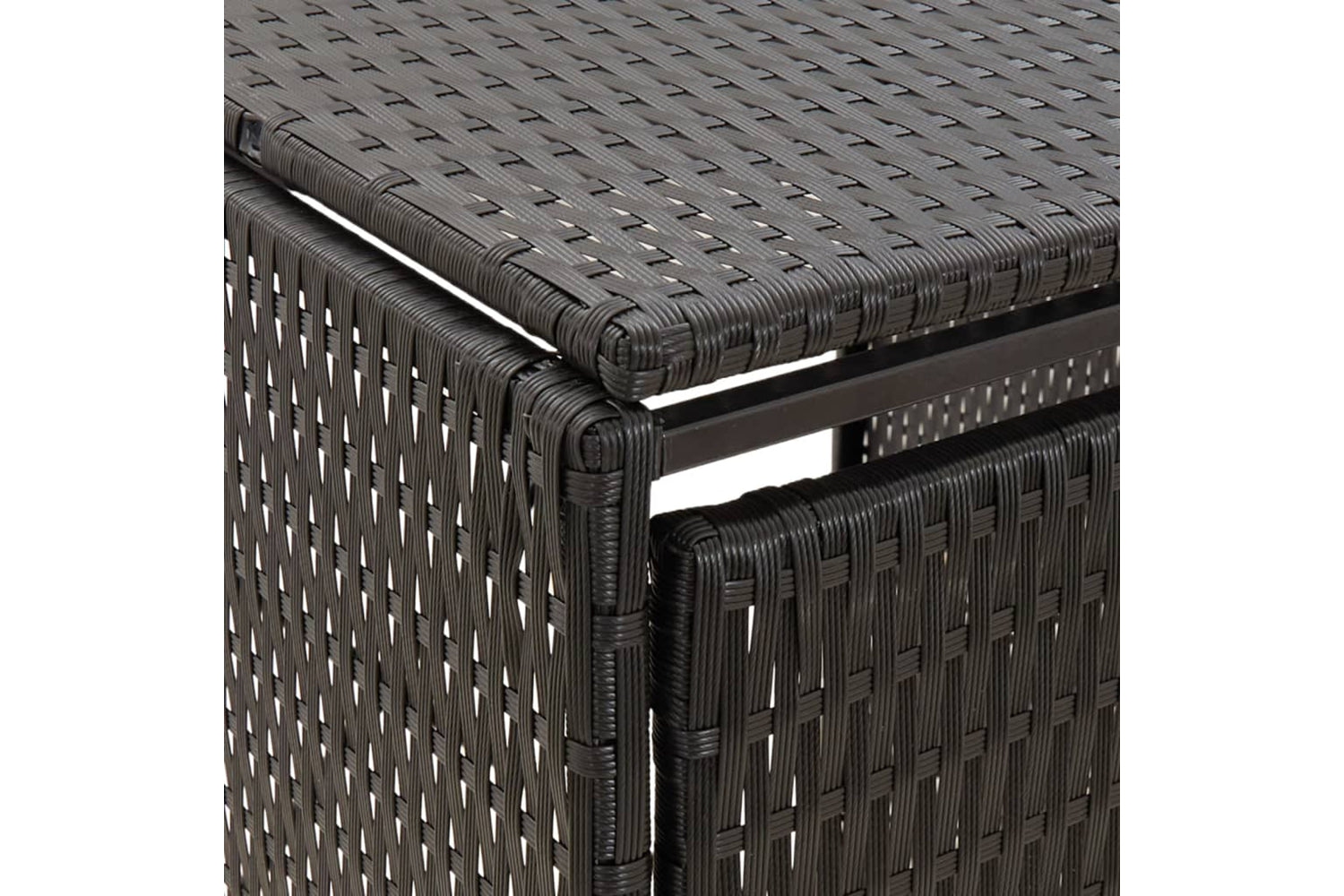 vidaXL 319863 Quadruple Wheelie Bin Shed Black 274x80x117cm Poly Rattan-6