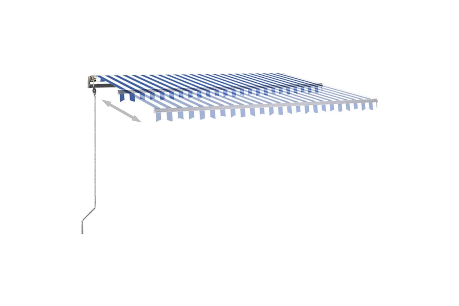vidaXL 3069741 Manual Retractable Awning With Led 400x300cm Blue And White-6