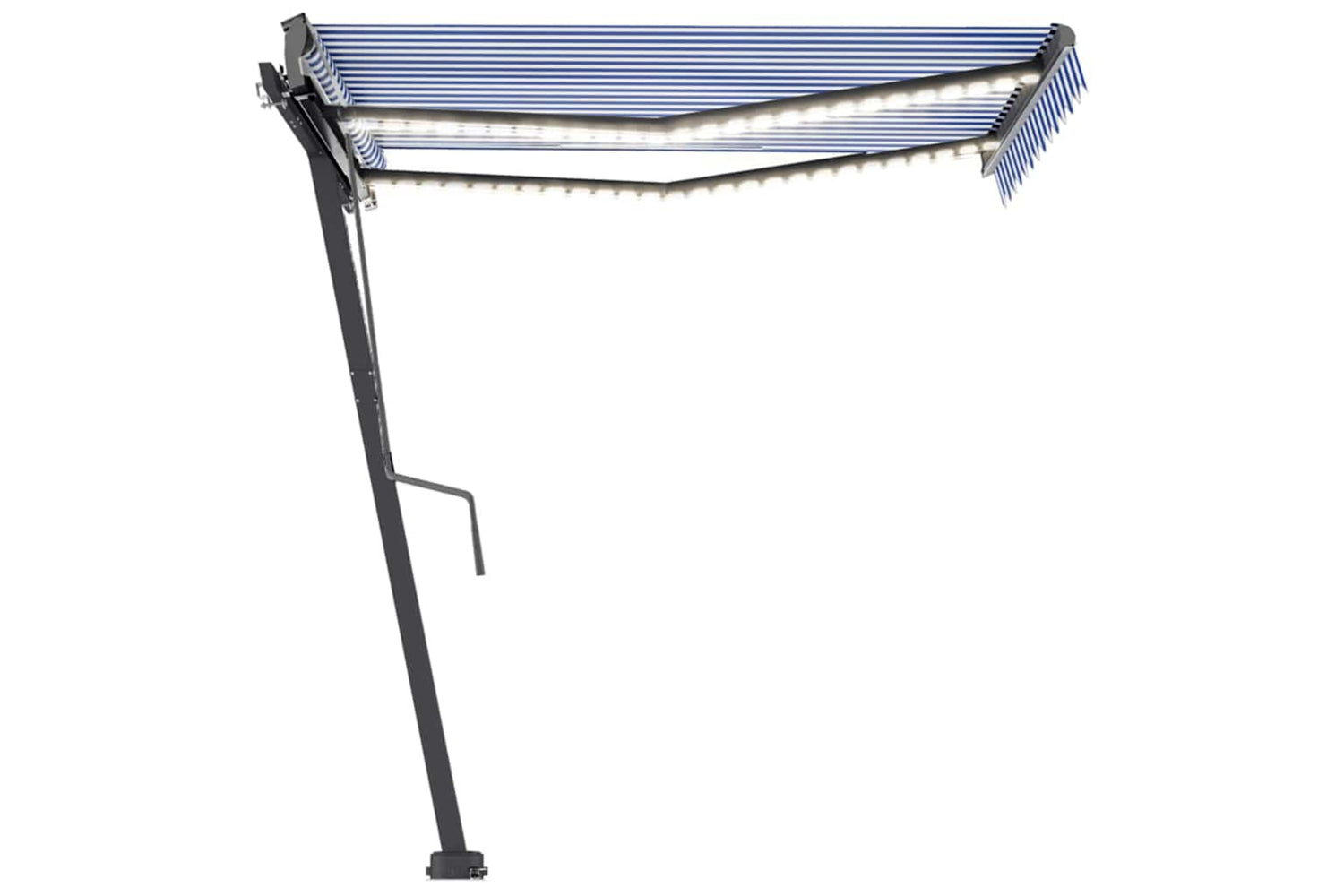 Vidaxl Manual Retractable Awning With Led 350x250 Cm Blue And White-6