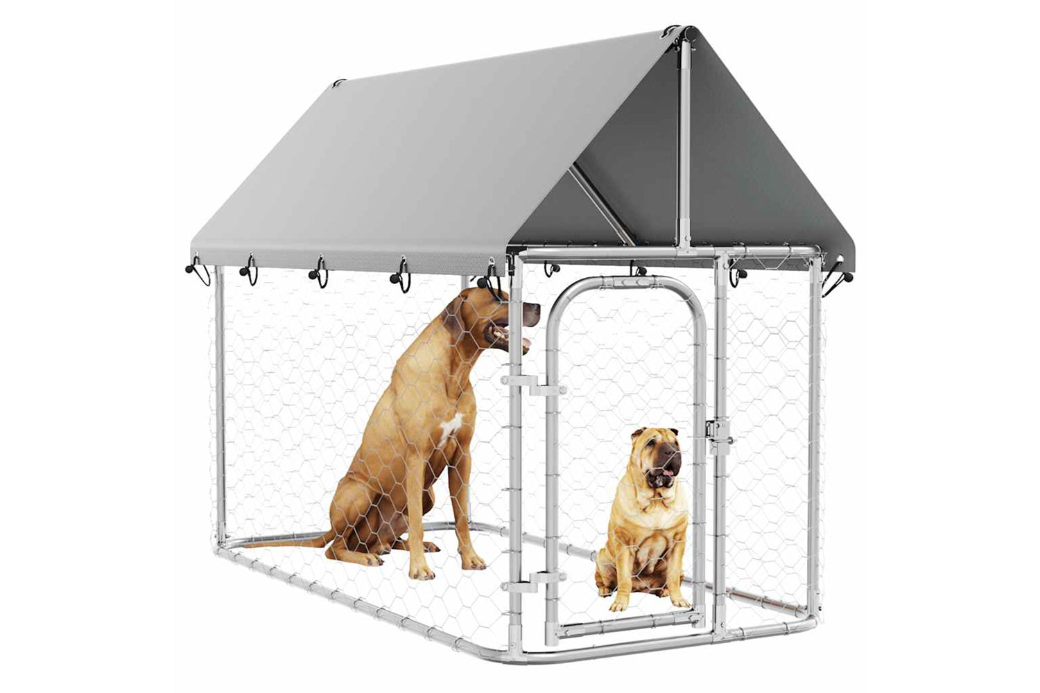 Vidaxl Outdoor Dog Kennel With Roof 200x100x150 Cm-4