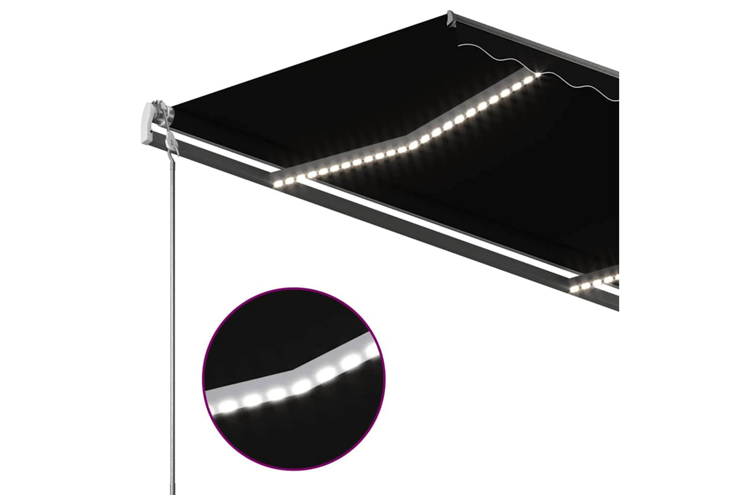 Vidaxl Manual Retractable Awning With Led 450x300 Cm Anthracite-6