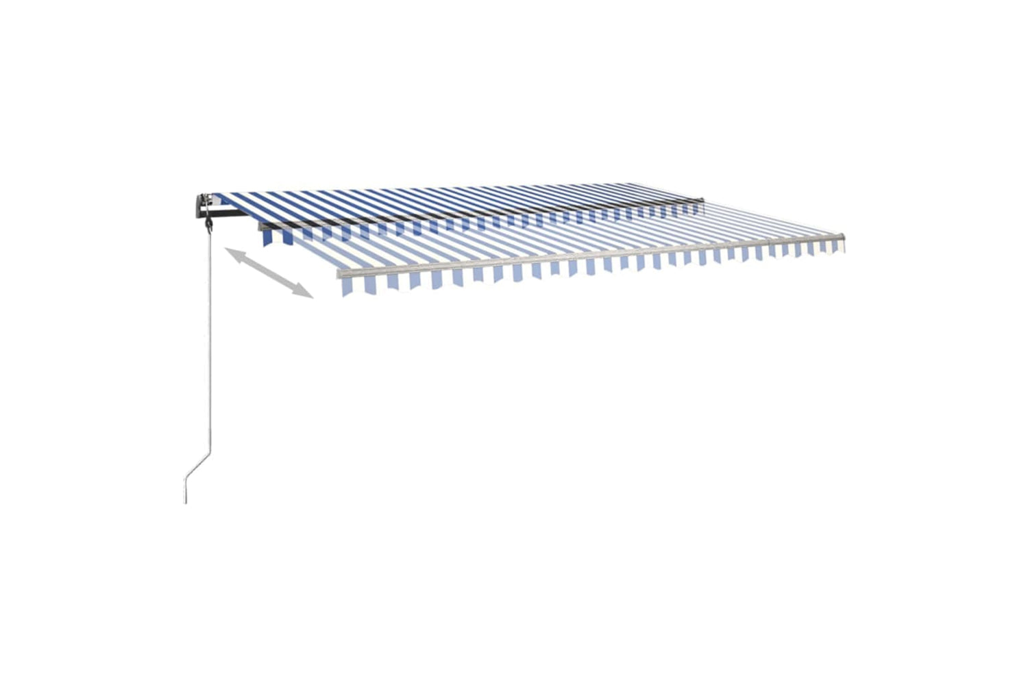vidaXL 3069776 Freestanding Manual Retractable Awning 500x300cm Blue/white-6