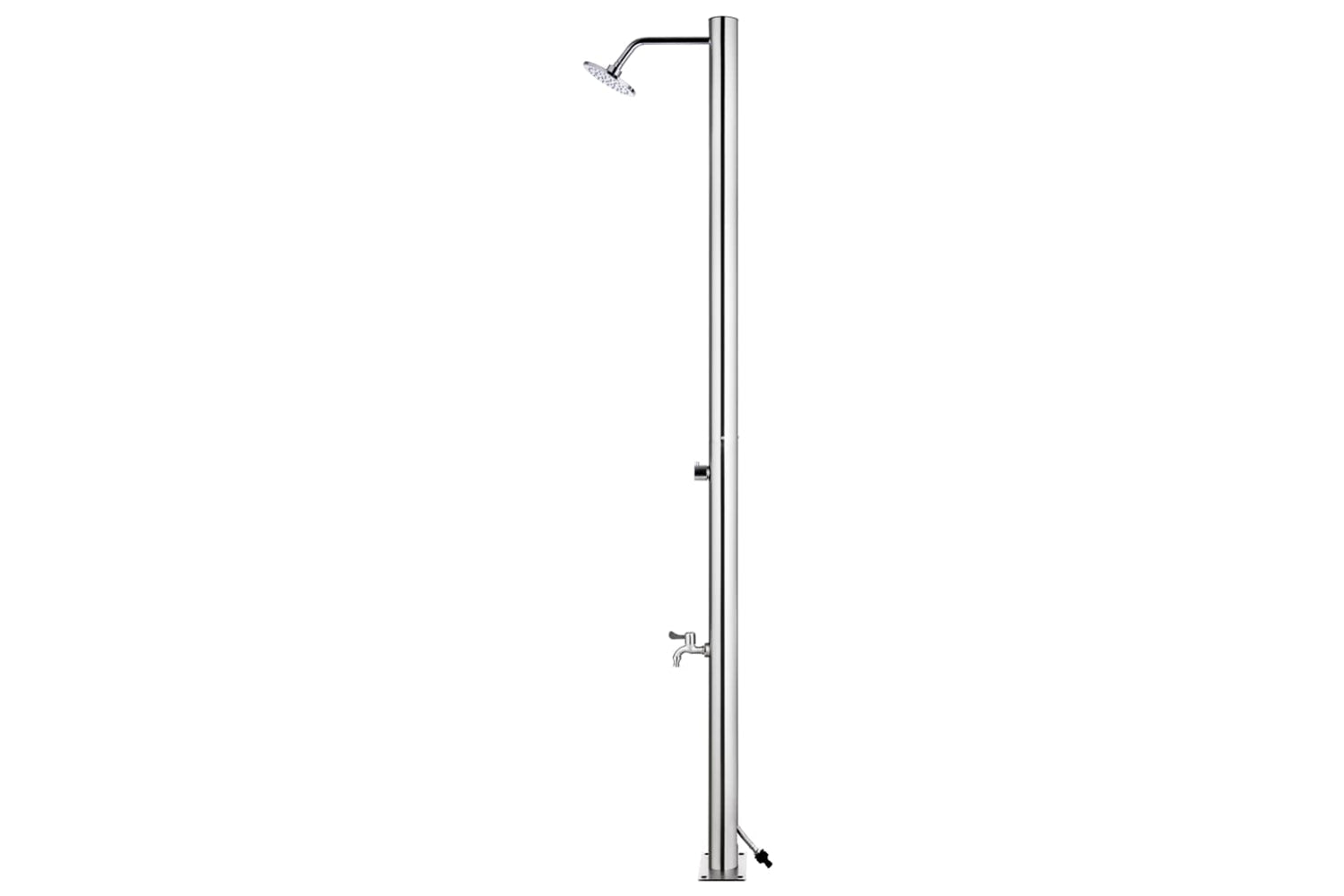 vidaXL 3070788 Garden Shower With Brown Base 220cm Stainless Steel-5