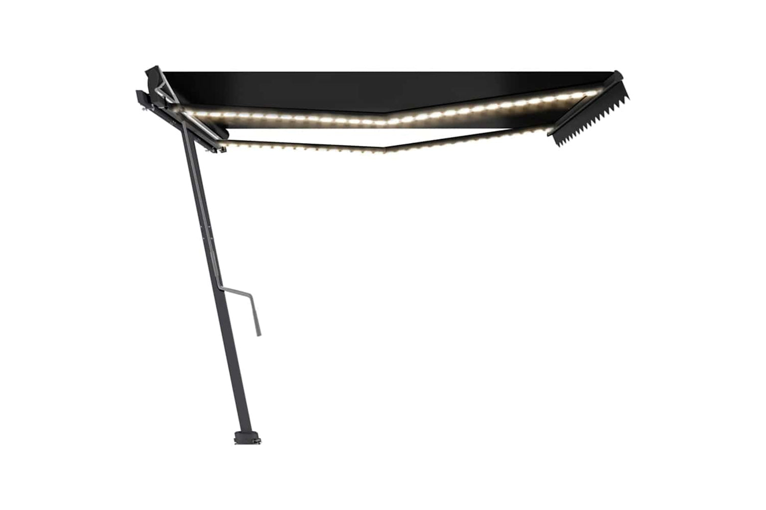Vidaxl Manual Retractable Awning With Led 450x300 Cm Anthracite-4