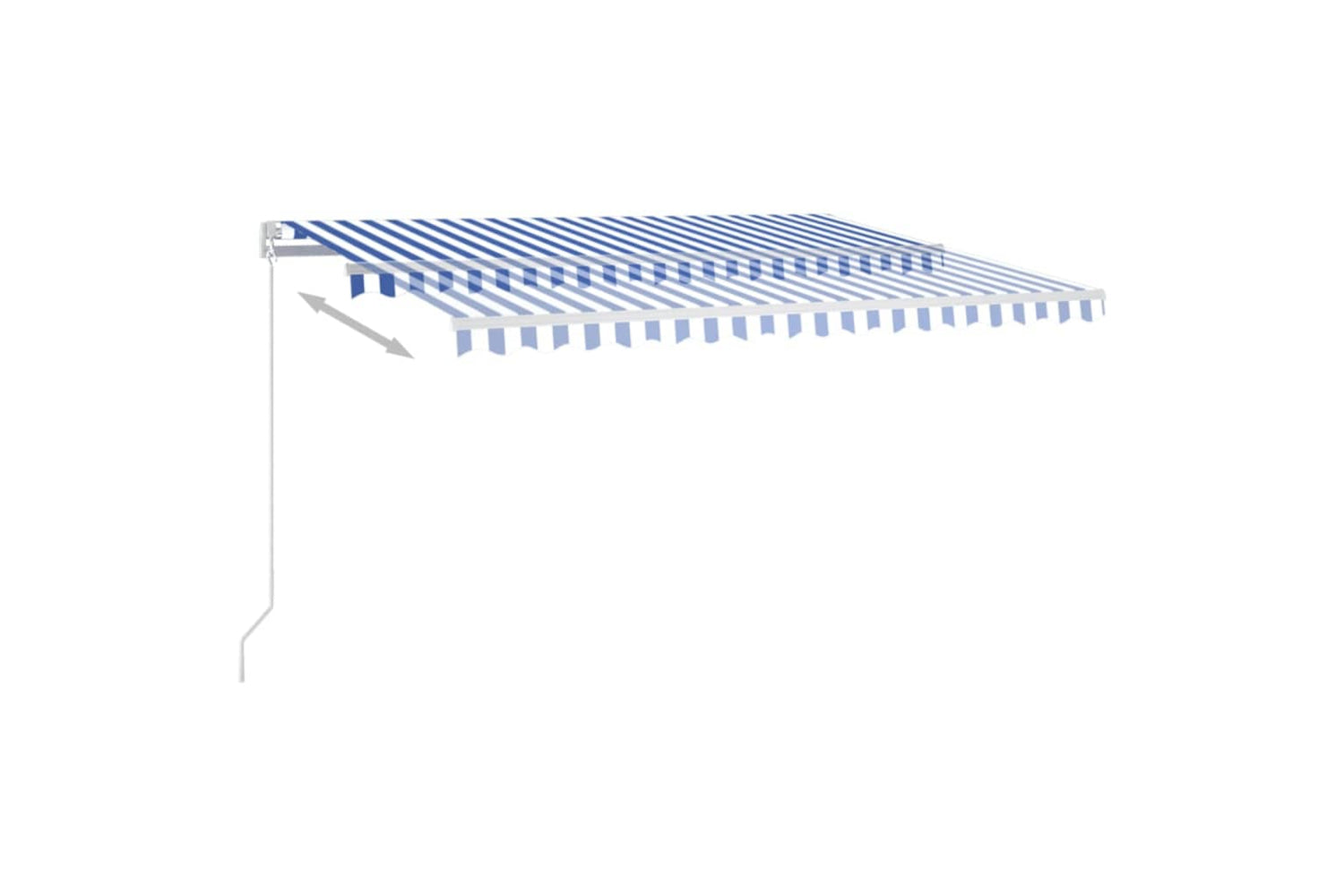 vidaXL 3068976 Manual Retractable Awning 400x350cm Blue And White-3
