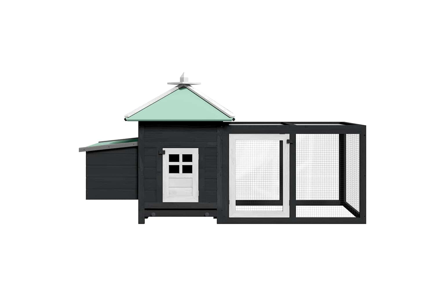 vidaXL 170981 Chicken Coop With Nest Box Grey 190x72x102cm Solid Firwood-3