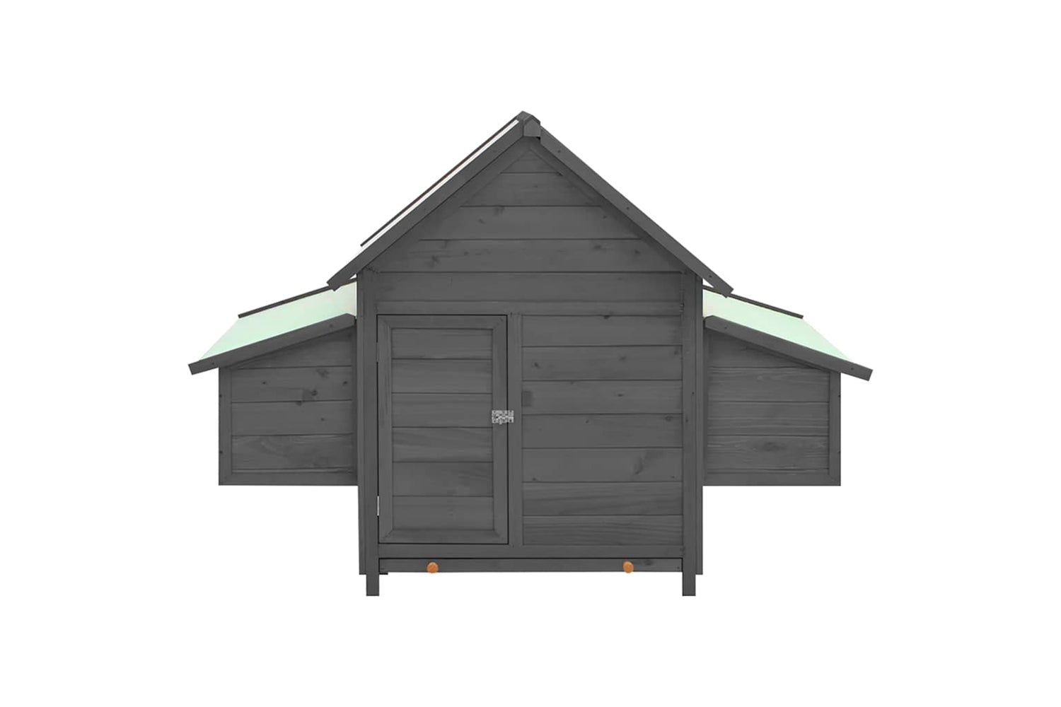 Vidaxl Chicken Coop Grey And White 150x96x110 Cm Solid Firwood-3