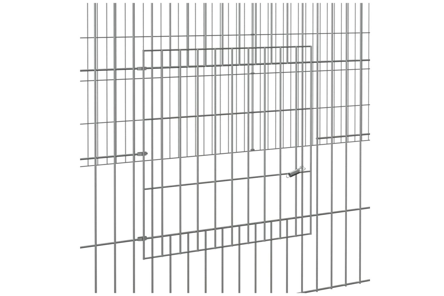 vidaXL 171565 4-panel Rabbit Cage 433x109x54cm Galvanised Iron-5