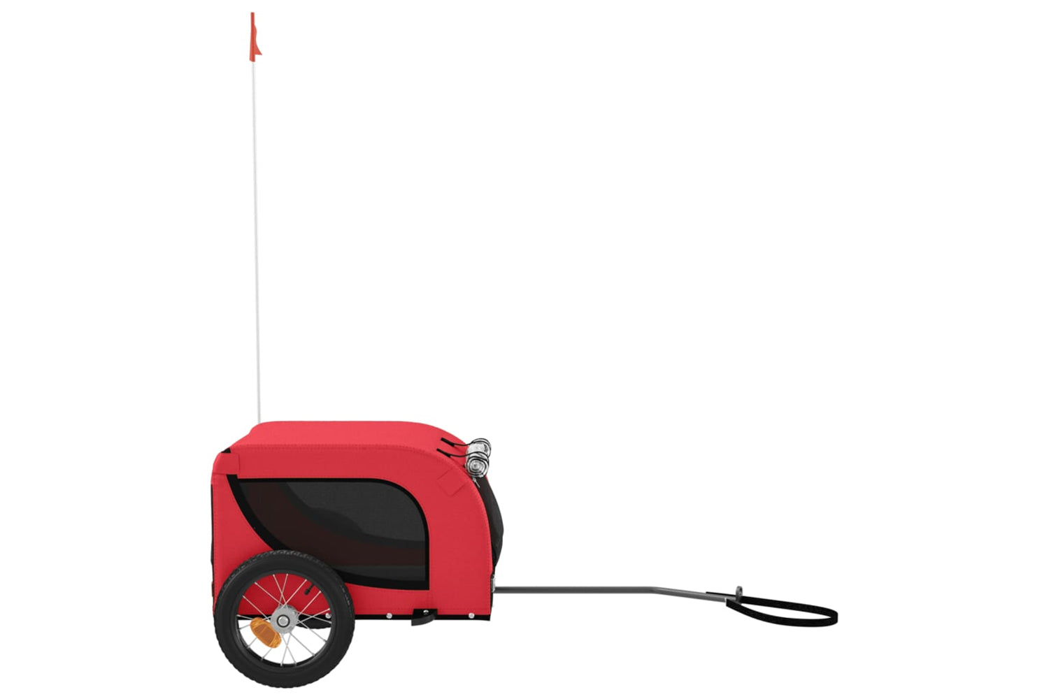 Vidaxl 93992 Pet Bike Trailer Red And Black Oxford Fabric And Iron-4