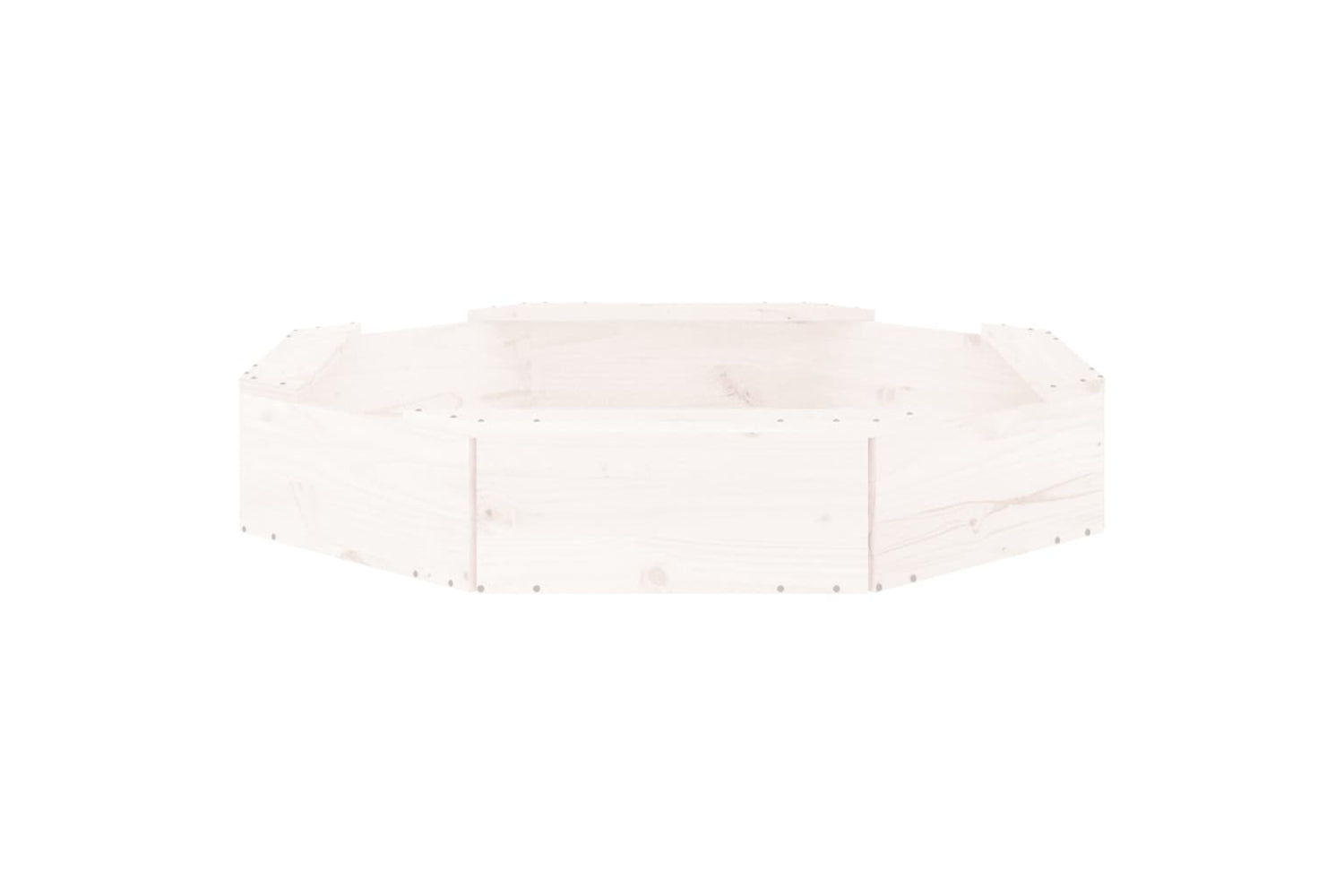 vidaXL 825010 Sandbox With Seats White Octagon Solid Wood Pine-4