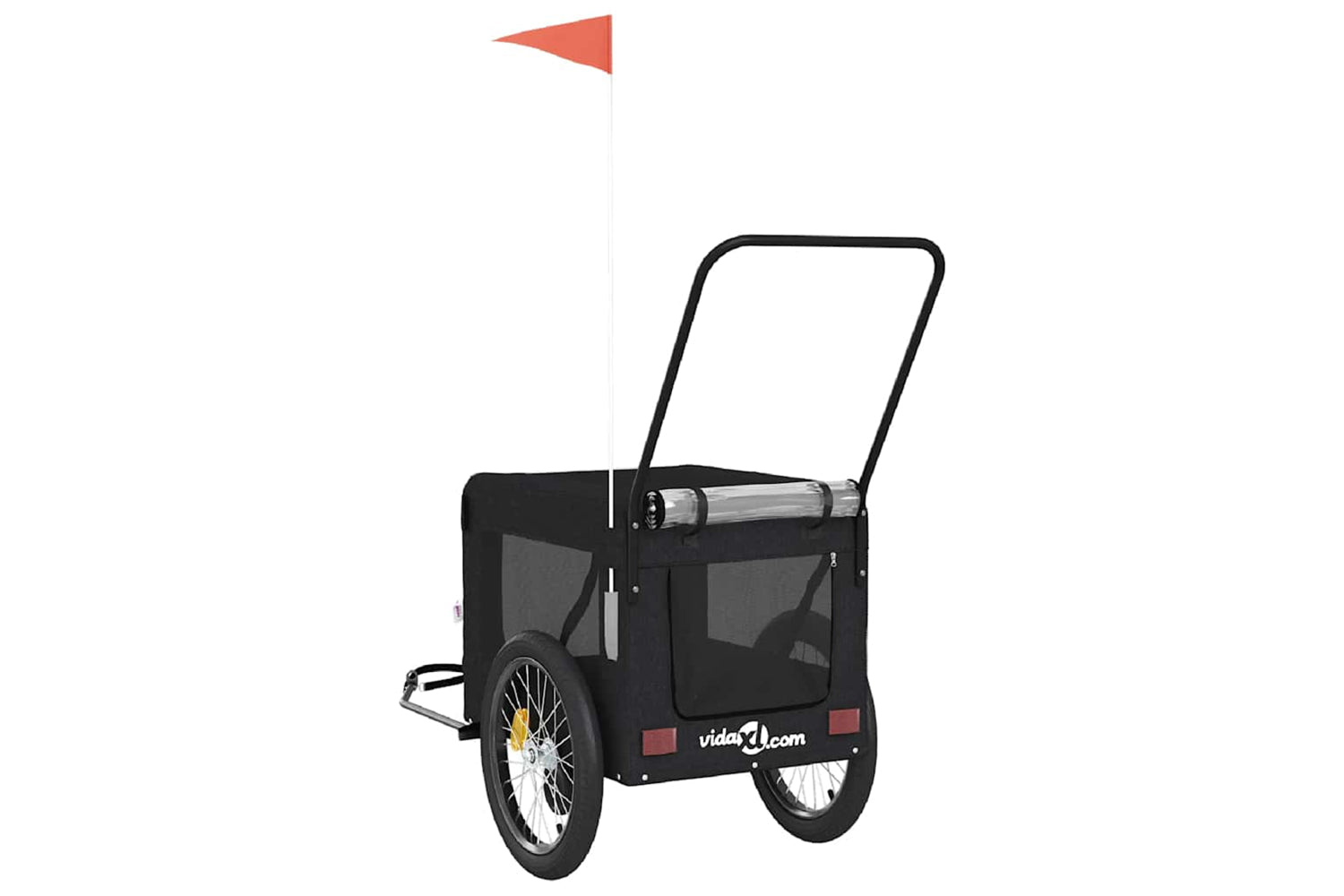 Vidaxl 93947 Pet Bike Trailer Black Oxford Fabric And Iron-8