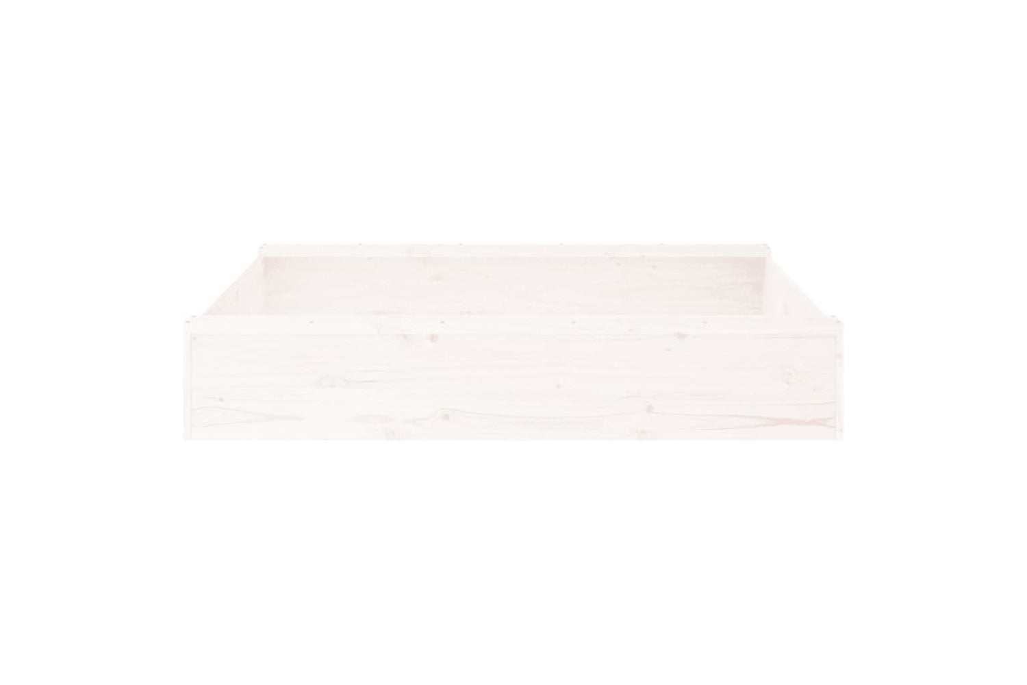 vidaXL 825031 Sandbox With Seats White Square Solid Wood Pine-4
