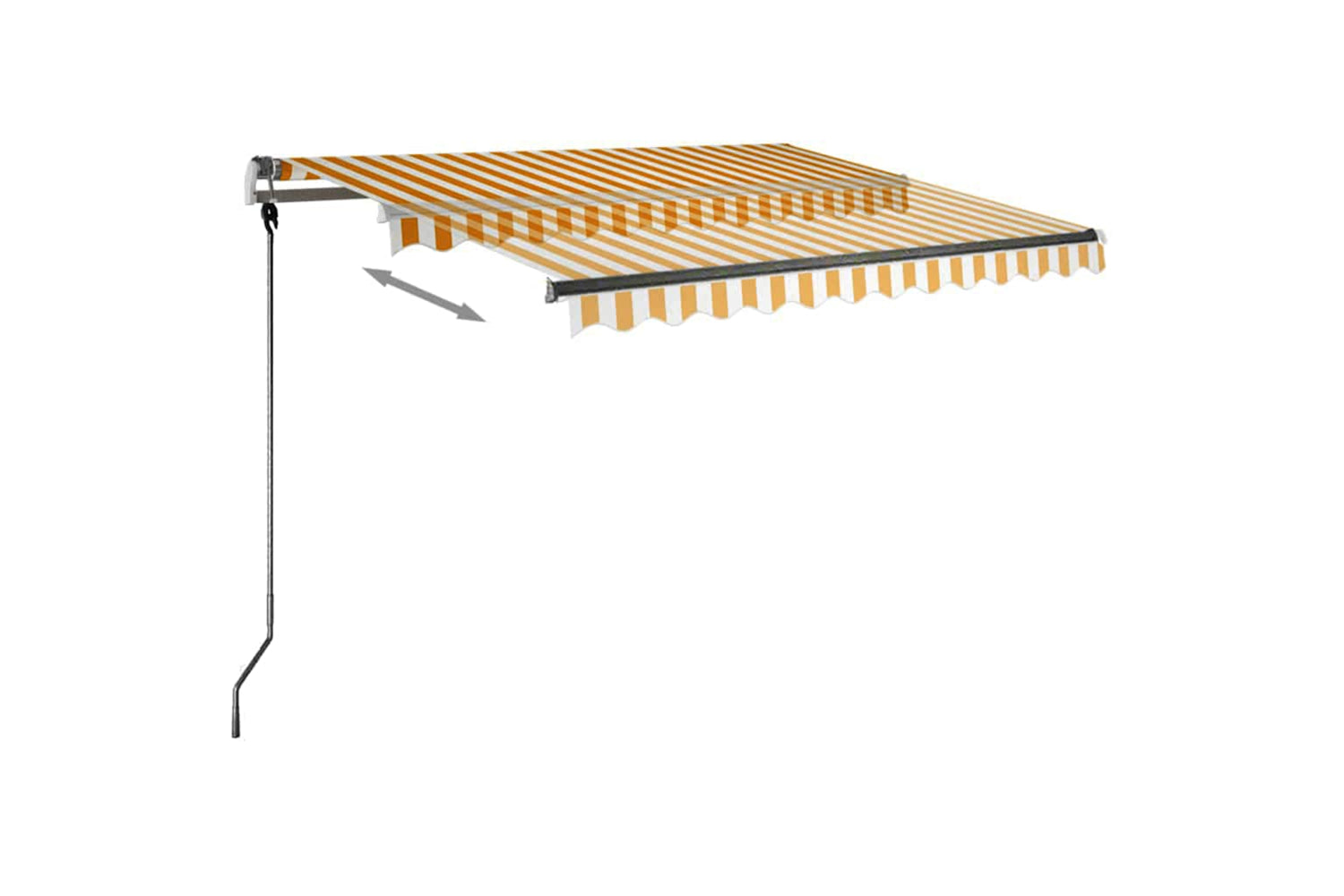 Vidaxl Manual Retractable Awning With Led 350x250 Cm Yellow And White-4