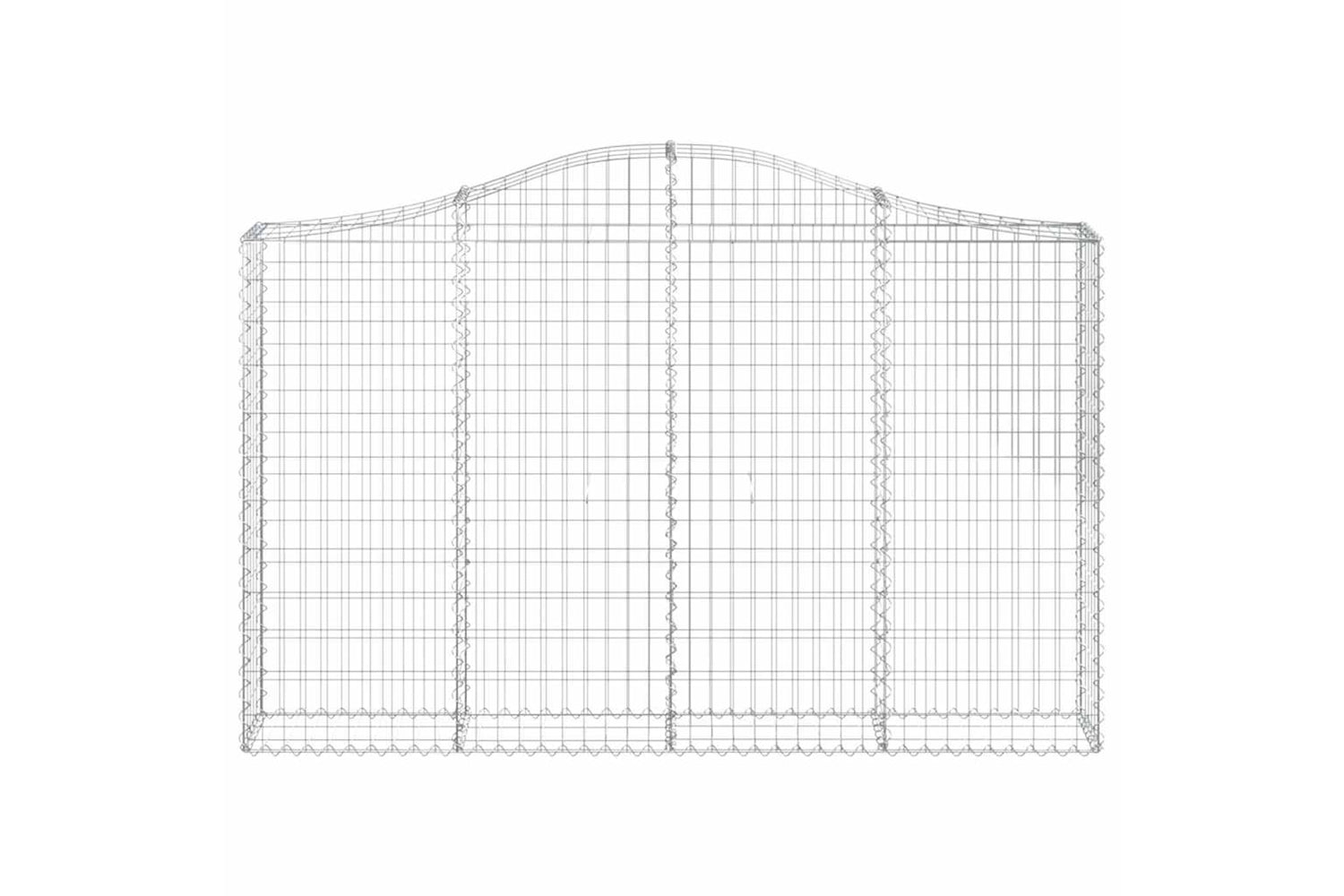 vidaXL 3145452 Arched Gabion Baskets 3 Pcs 200x30x120/140cm Galvanised Iron-3