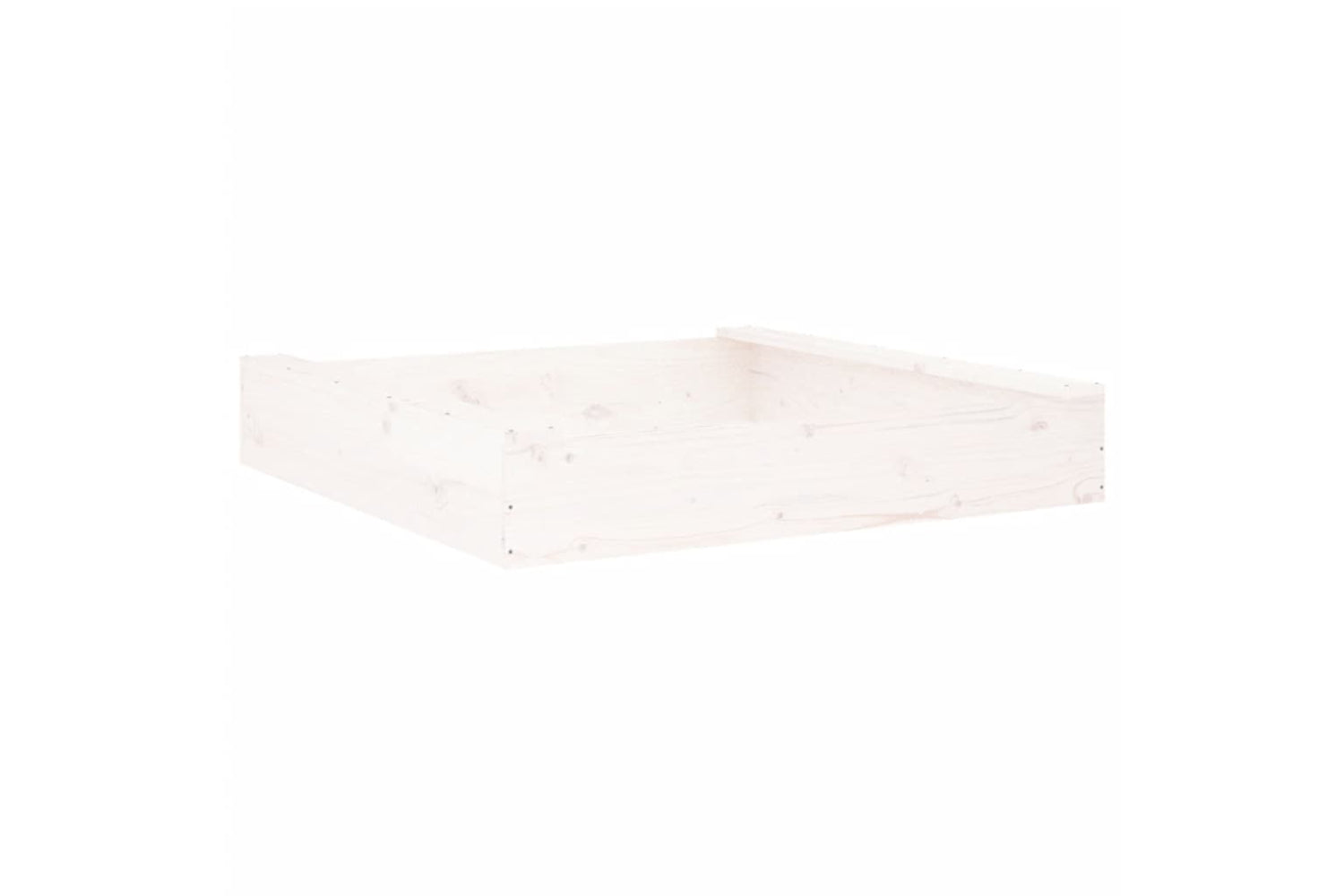 vidaXL 825031 Sandbox With Seats White Square Solid Wood Pine-5