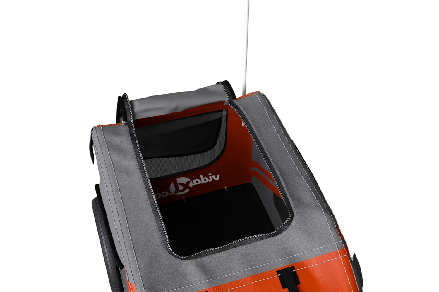 Vidaxl 93865 Pet Bike Trailer Orange And Grey Oxford Fabric And Iron-6