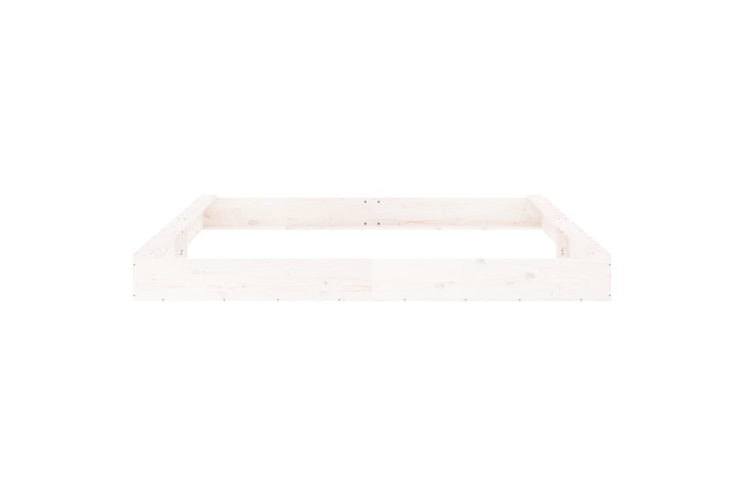 vidaXL 825045 Sandbox With Seats White Square Solid Wood Pine-4