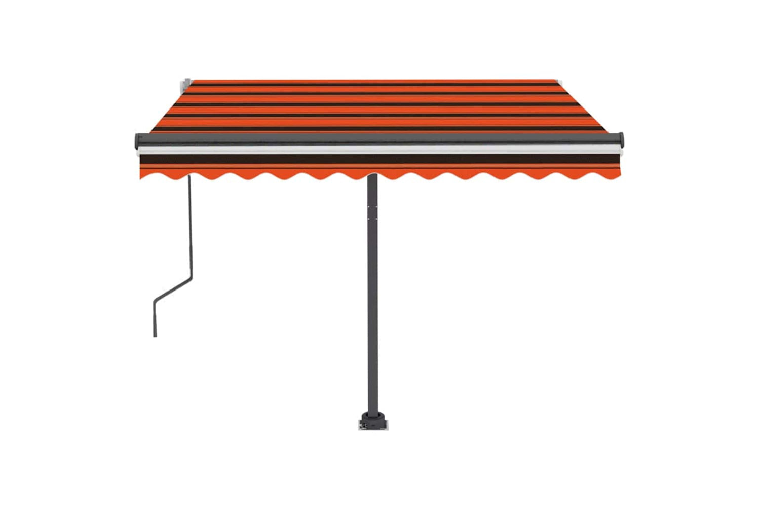 Vidaxl Manual Retractable Awning With Led 350x250 Cm Orange And Brown-5