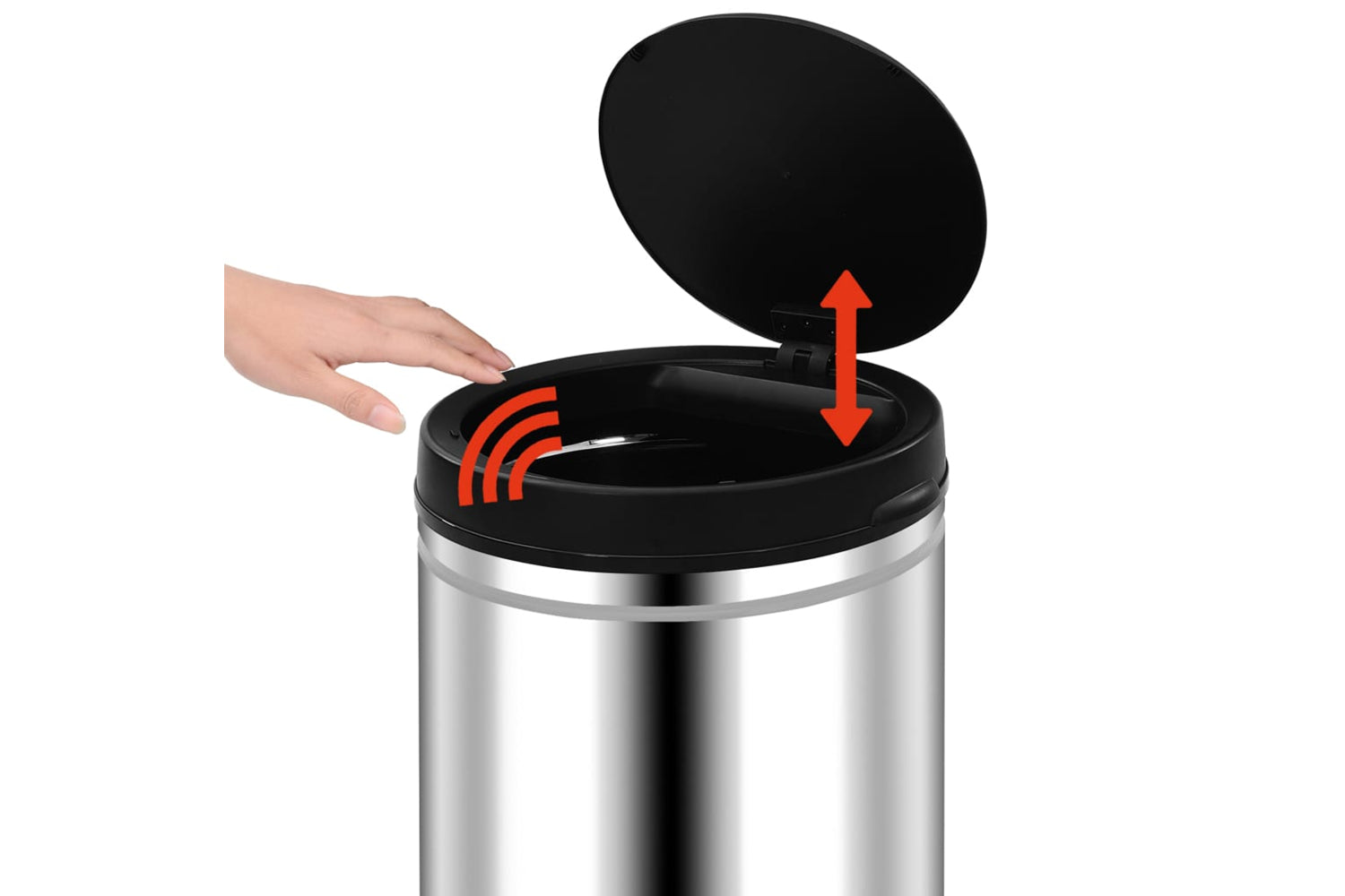 Vidaxl 322697 Automatic Sensor Dustbin 80 L Stainless Steel-5