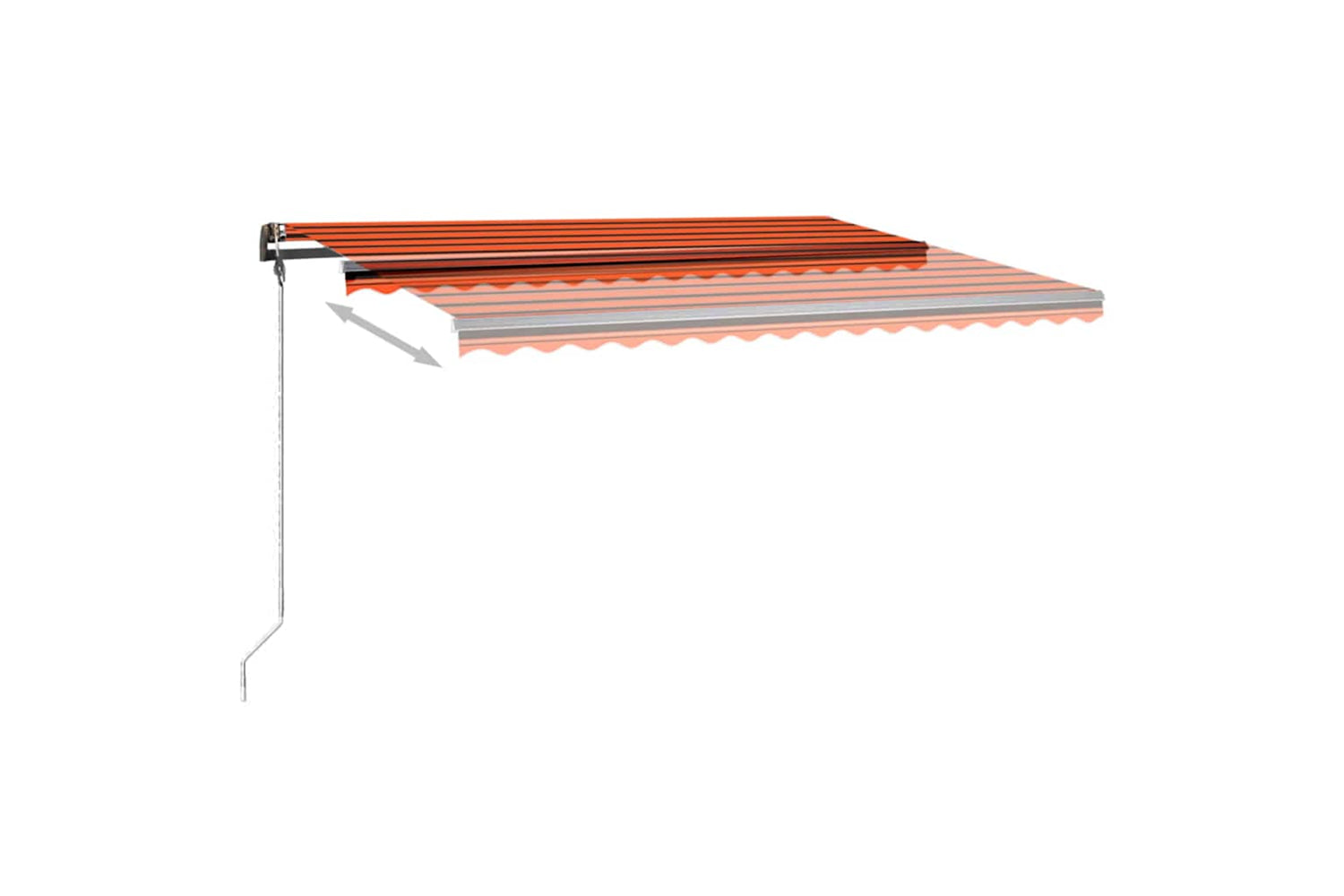 Vidaxl Manual Retractable Awning With Led 450x300 Cm Orange And Brown-5