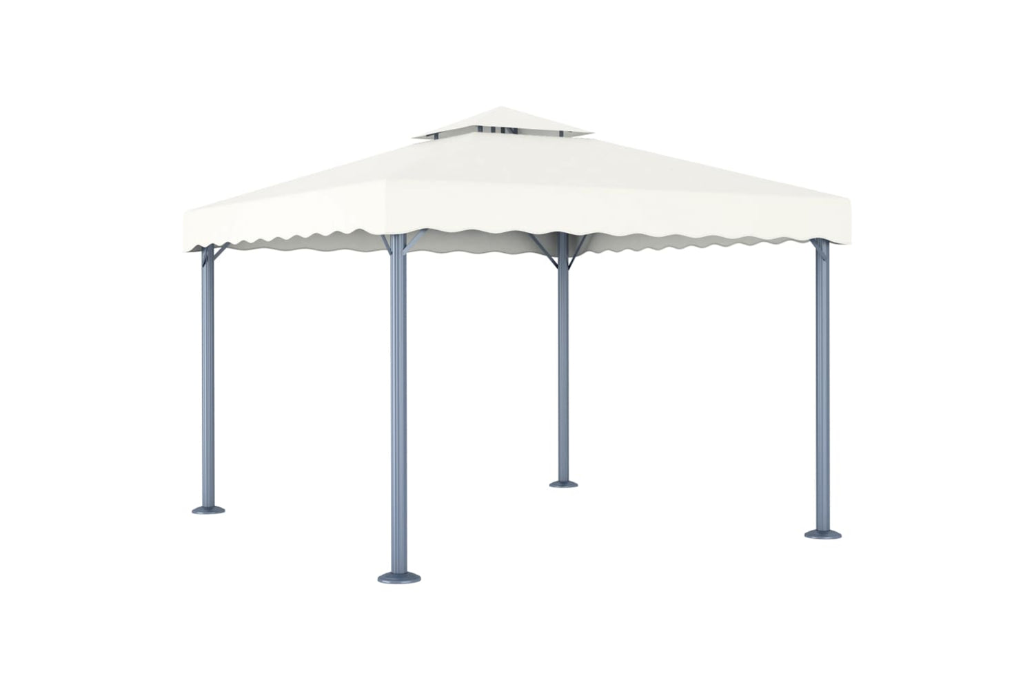 Vidaxl 3070342 Gazebo With Led String Lights 300x300 Cm Cream Aluminium-2
