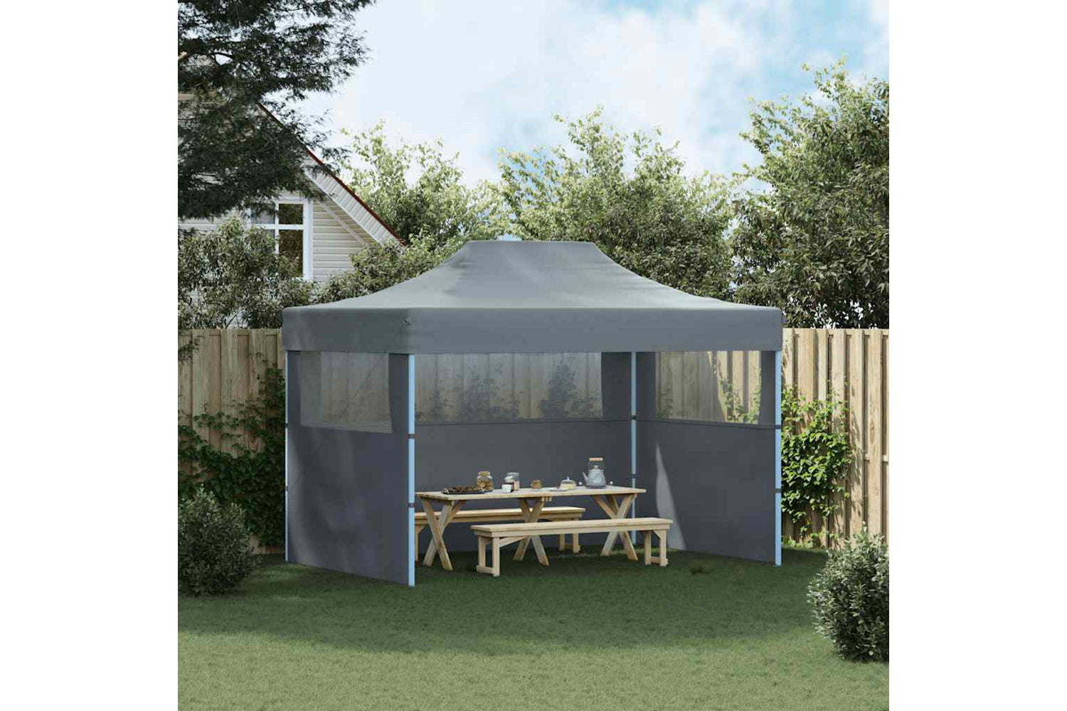 Vidaxl Professional Folding Party Tent With 3 Sidewalls 3x4 M Steel Anthracite-2