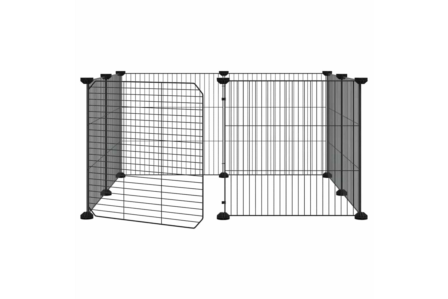 vidaXL 171625 8-panel Pet Cage With Door Black 35x35cm Steel-3